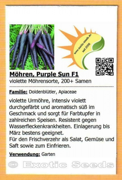 Purple Sun F1, violette Möhre, 200+ Samen